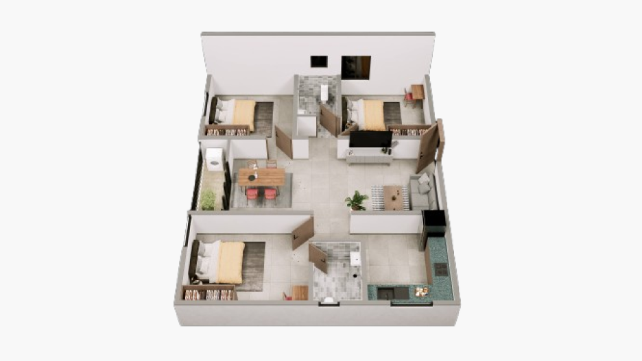 Eash 3 BHK